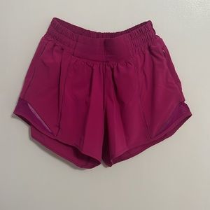 Lululemon size 2 4 inch shorts in ripened raspberry
